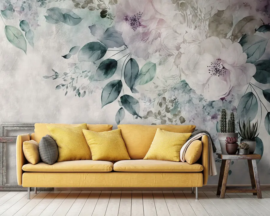 Fototapetai Subtilios akvarelės gėlės u93940