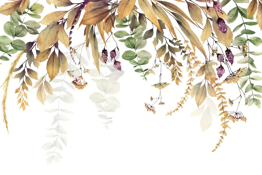 Fototapetai Gėlių rėmelis su rudens lapais u94198