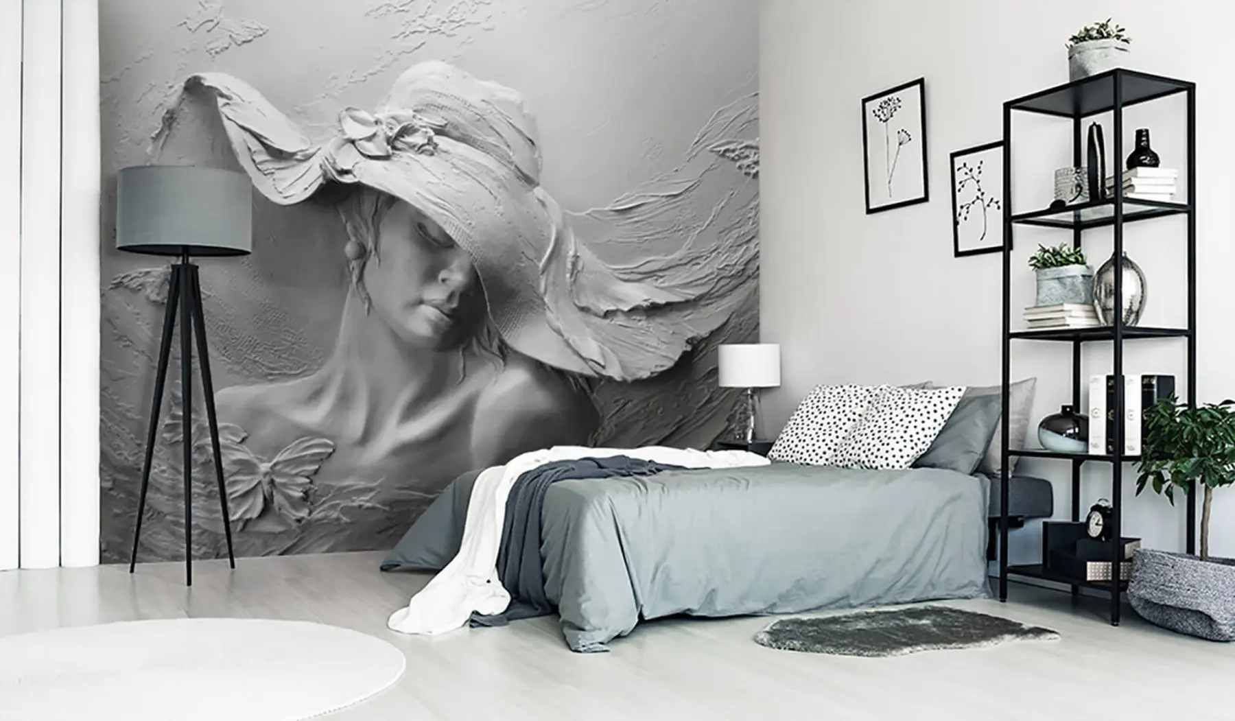 Fototapetai Moteris su skrybėle 3D u62592