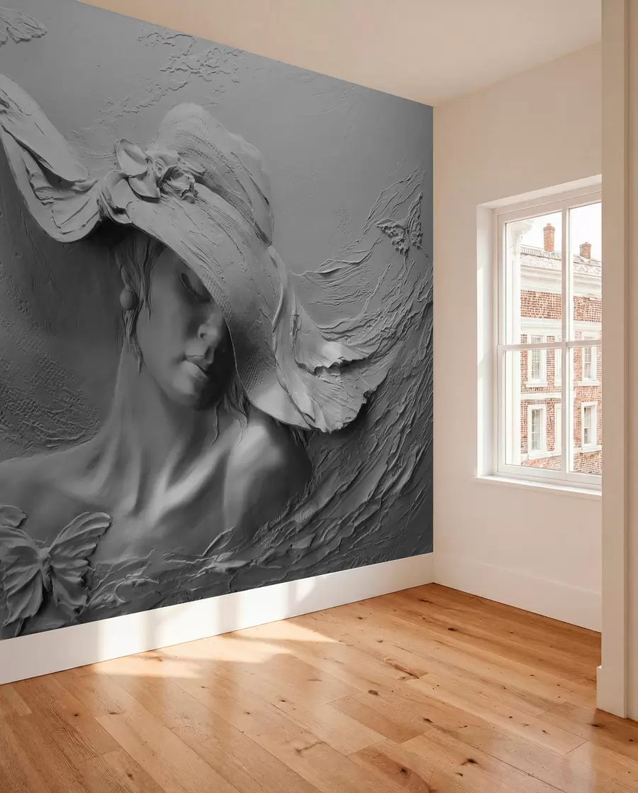 Fototapetai Moteris su skrybėle 3D u62592