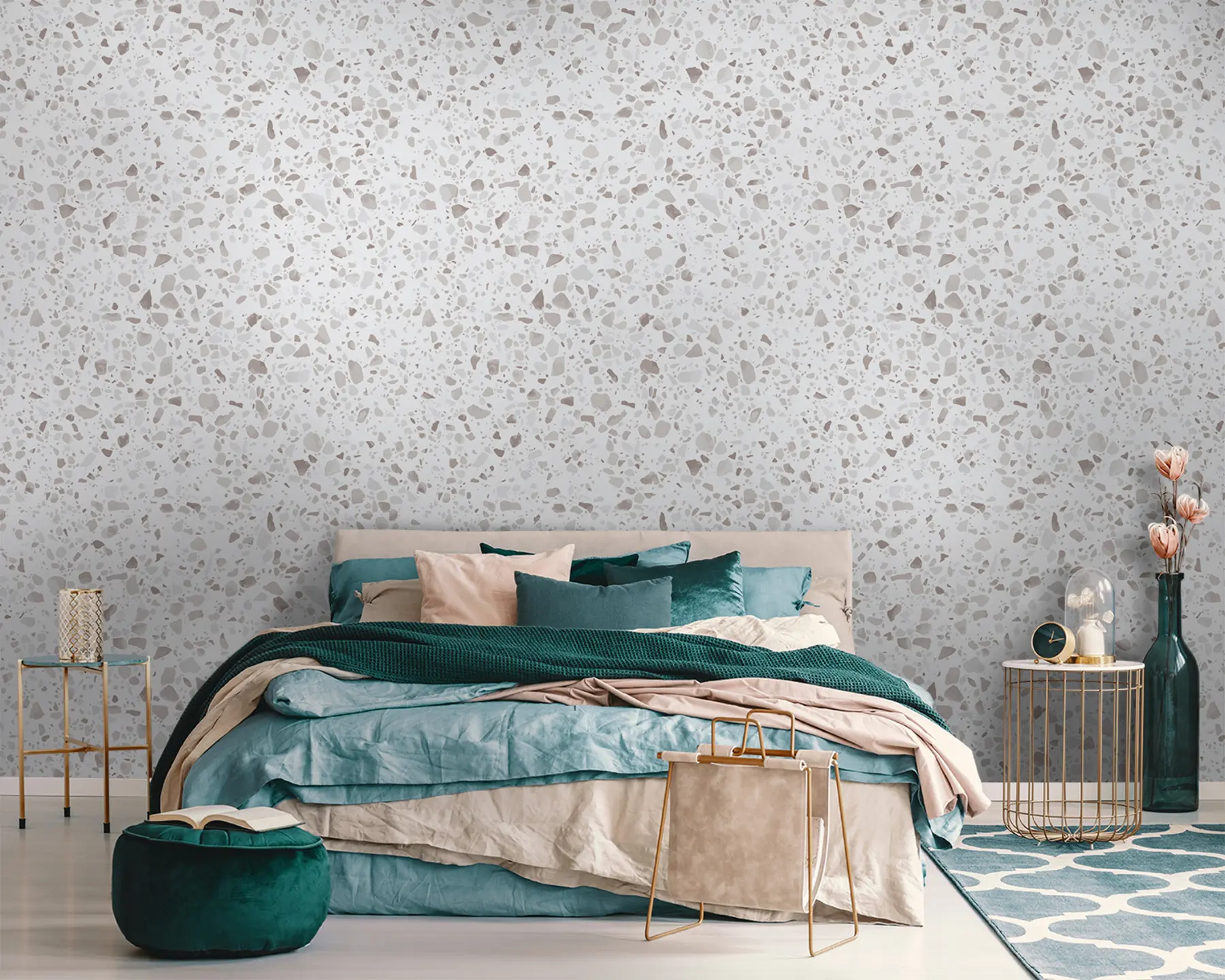 Fototapetai Teraco plytelės, mozaika su natūraliais akmenimis, granitu, marmuru, kvarcu, betonu u94304