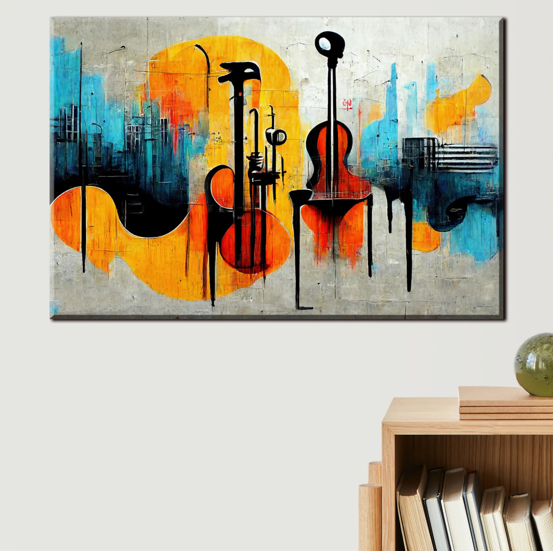 Fototapetai Muzikinis instrumentas, dailės dažai ir dažai s33044