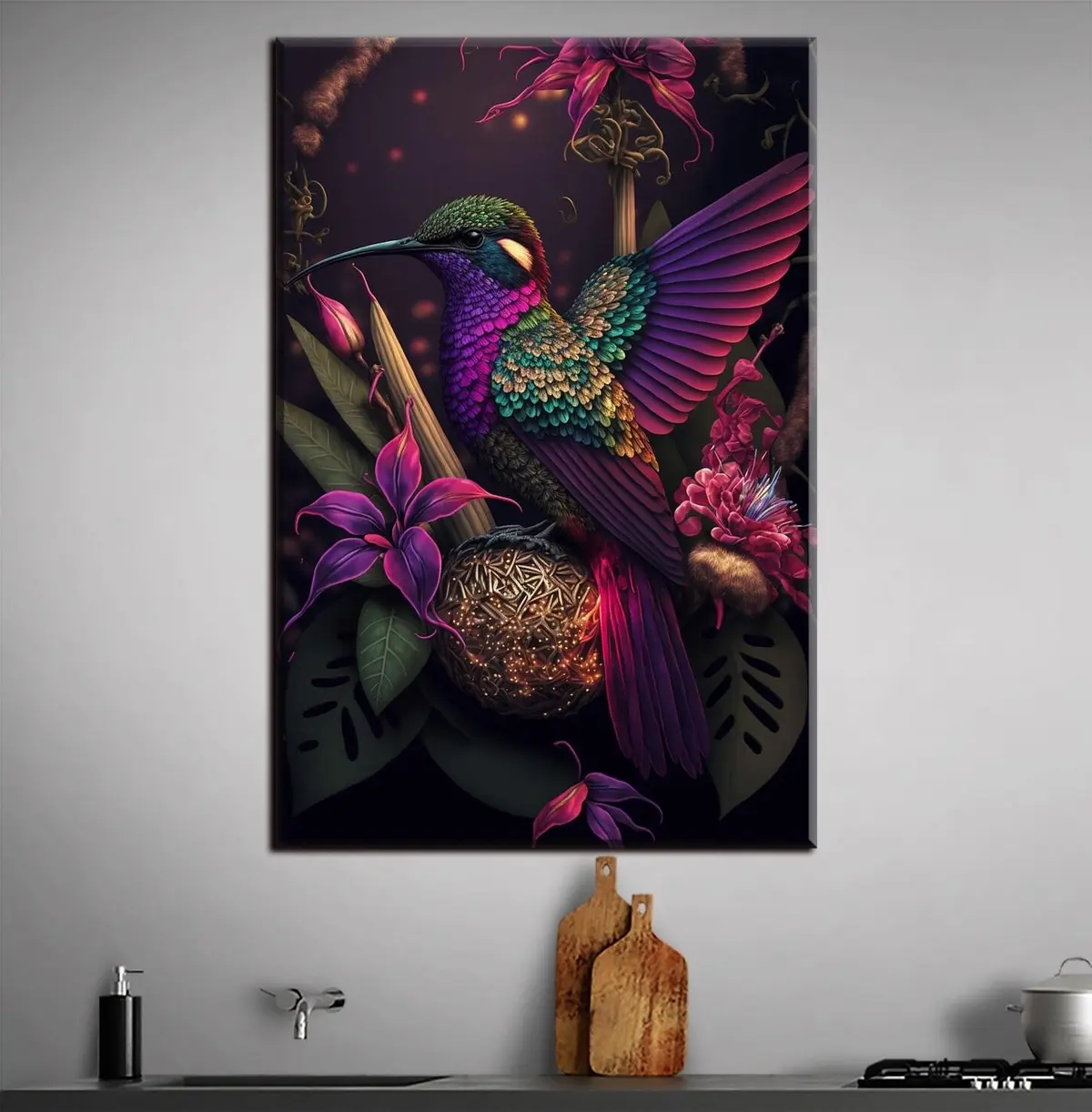 Paveikslėlis Paukštis, violetinė ir šviesi s33703