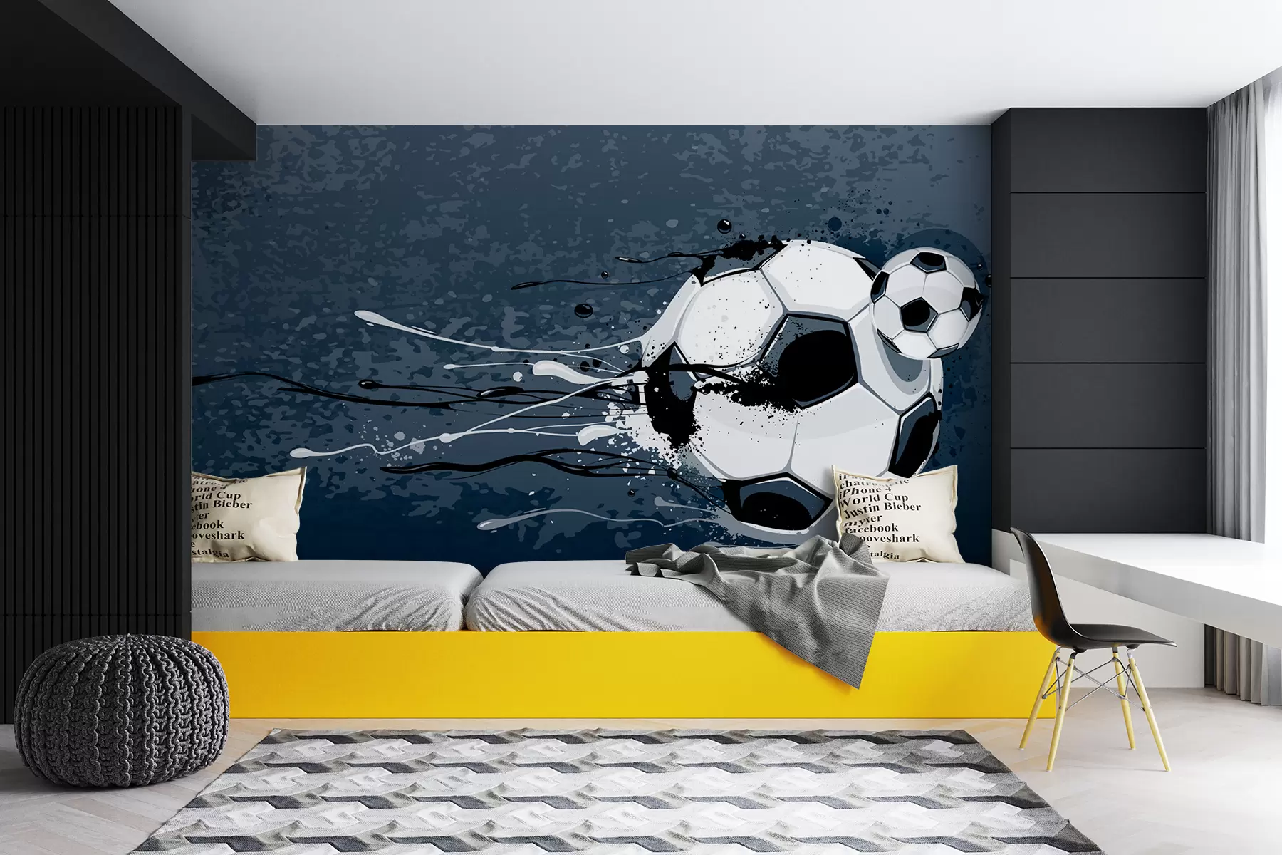 Fototapetai Futbolo kamuolys graffiti stiliaus fone u95009