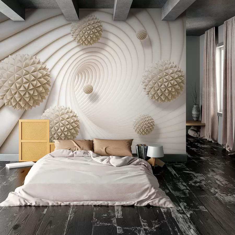 Fototapetai 3D grafiniai kamuoliukai tunelyje u95440