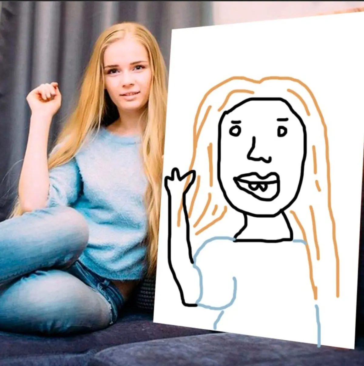 Paveikslėlis Džinsai, šukuosena ir fotografavimas su blykste s34685