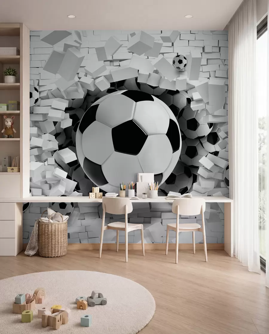 Fototapetai Kamuolys pramuša sieną u96315