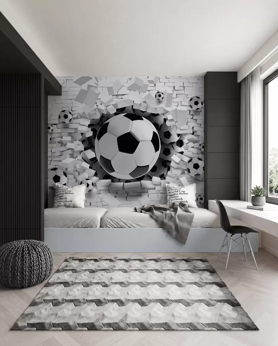 Fototapetai Kamuolys pramuša sieną u96315