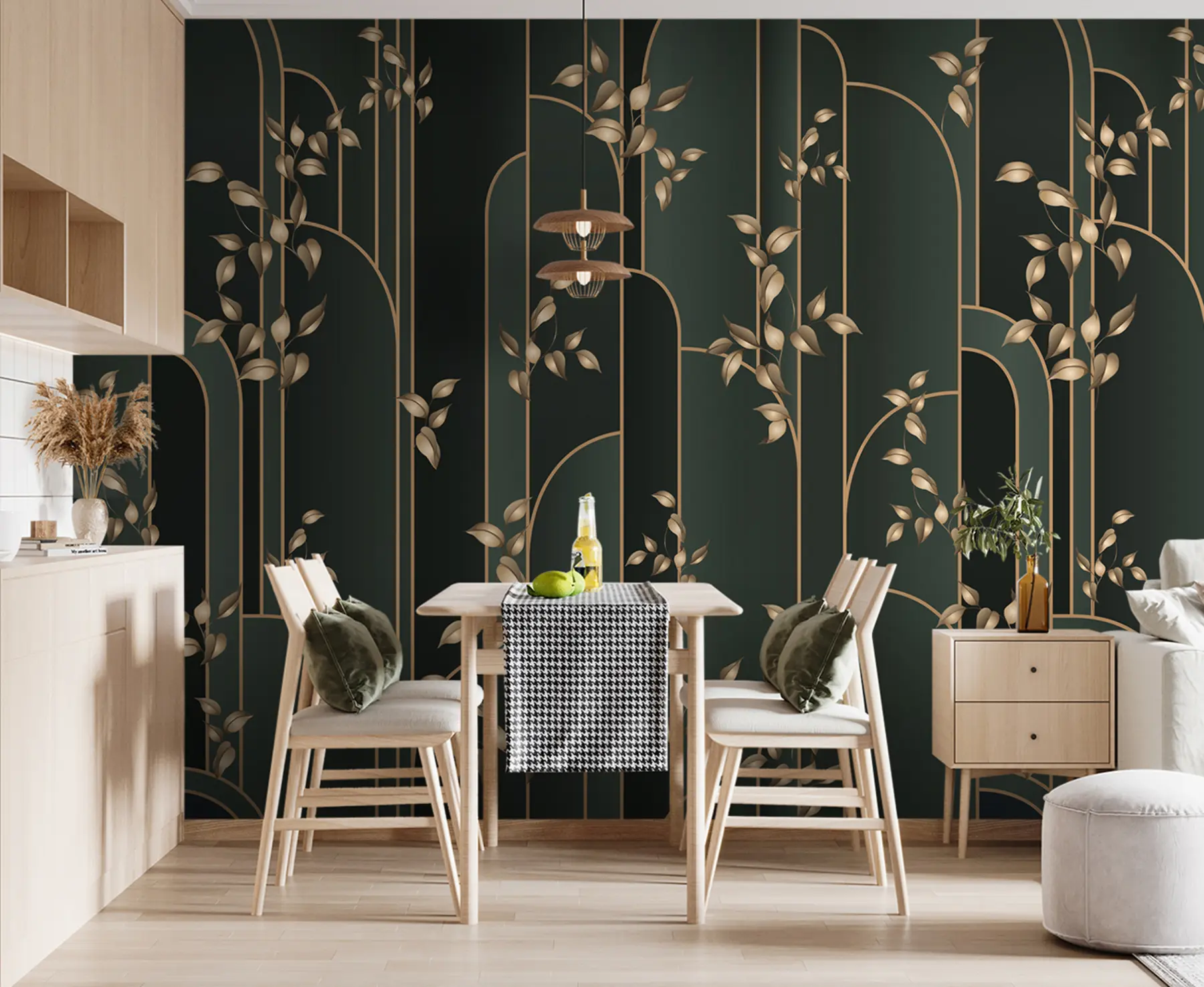 Fototapetai Abstraktus art deco su lapais u95842