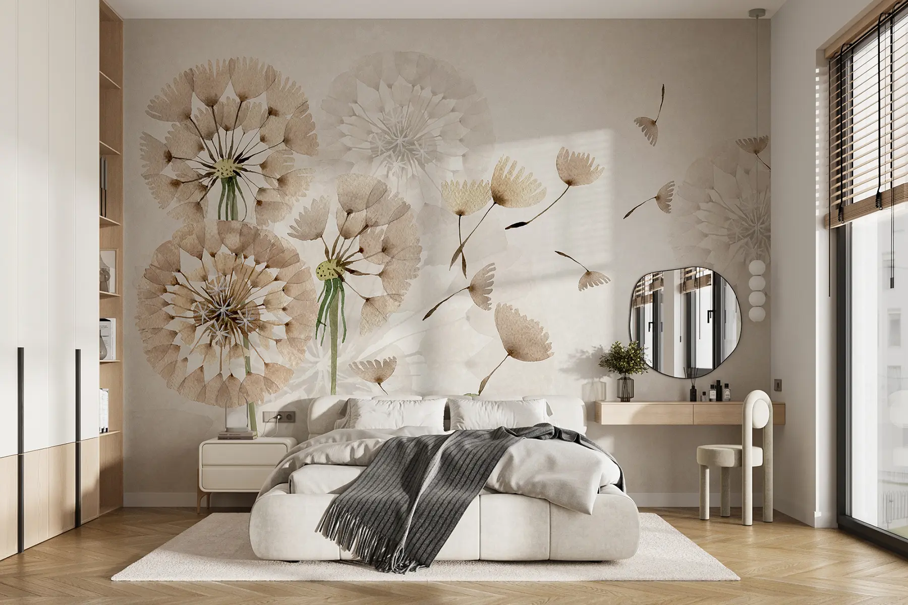 Fototapetai Smėlio spalvos pienės u09252