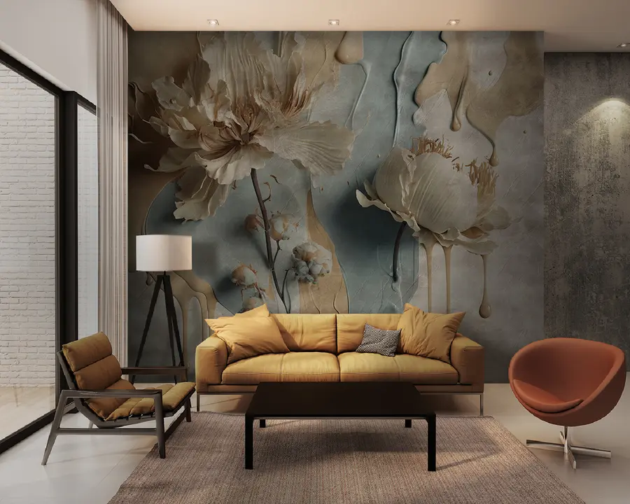 Fototapetai Gėlės ir dažų dryžiai u95662