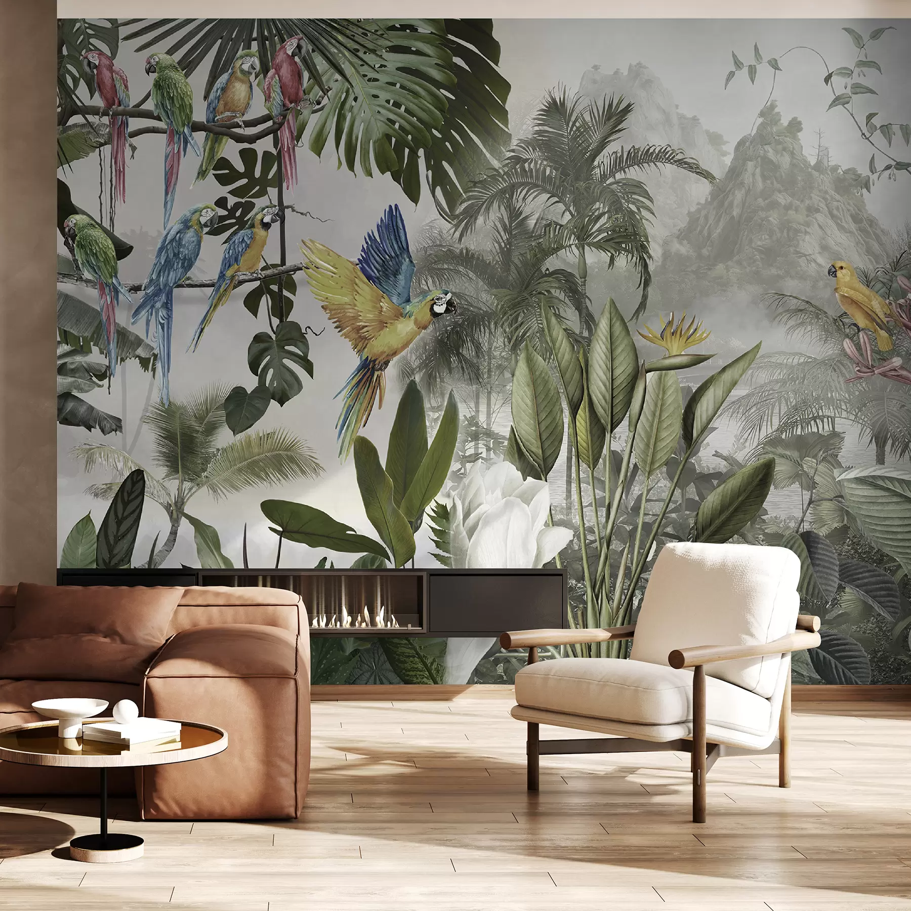 Fototapetai Papūgos atogrąžų miške u95693