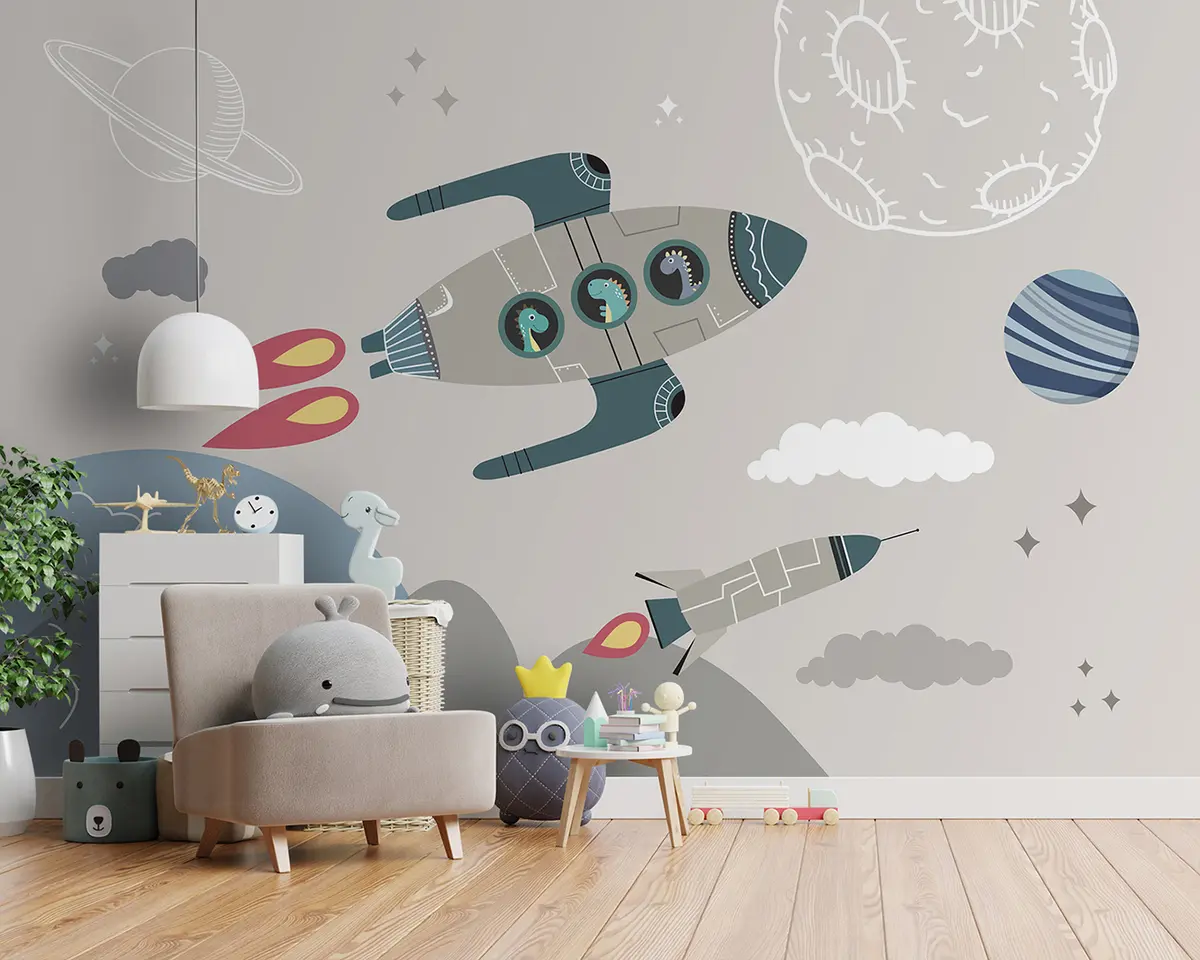 Fototapetai Astronautai dinozaurai kosmose u96334