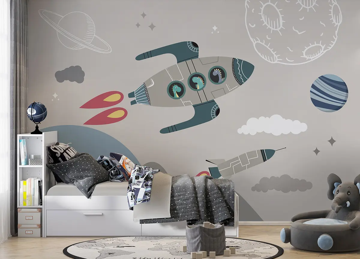 Fototapetai Astronautai dinozaurai kosmose u96334