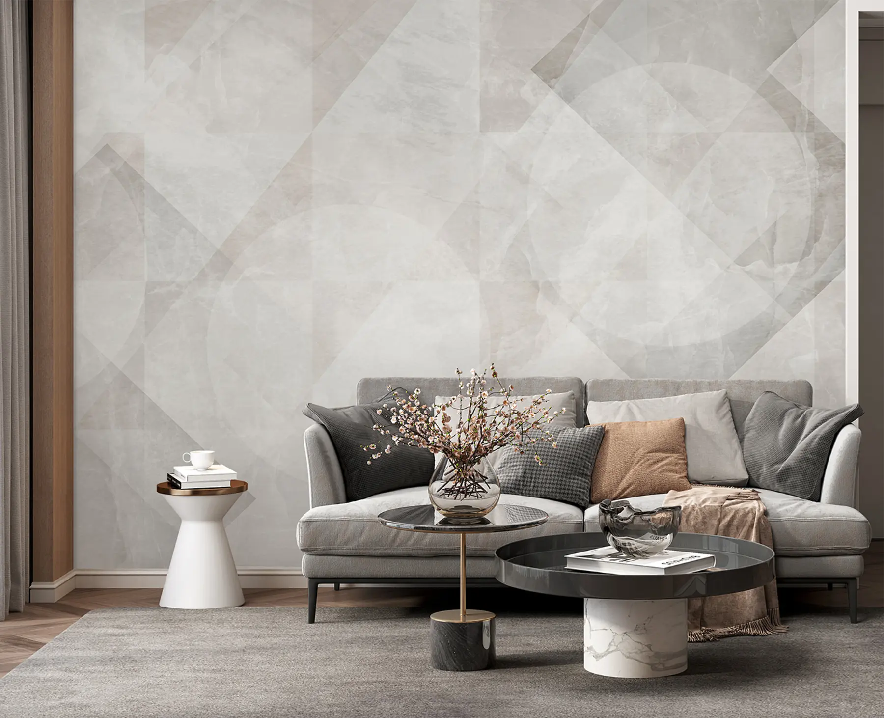 Fototapetai Geometrinė abstrakcija pastelinių spalvų marmuriniame fone u97269