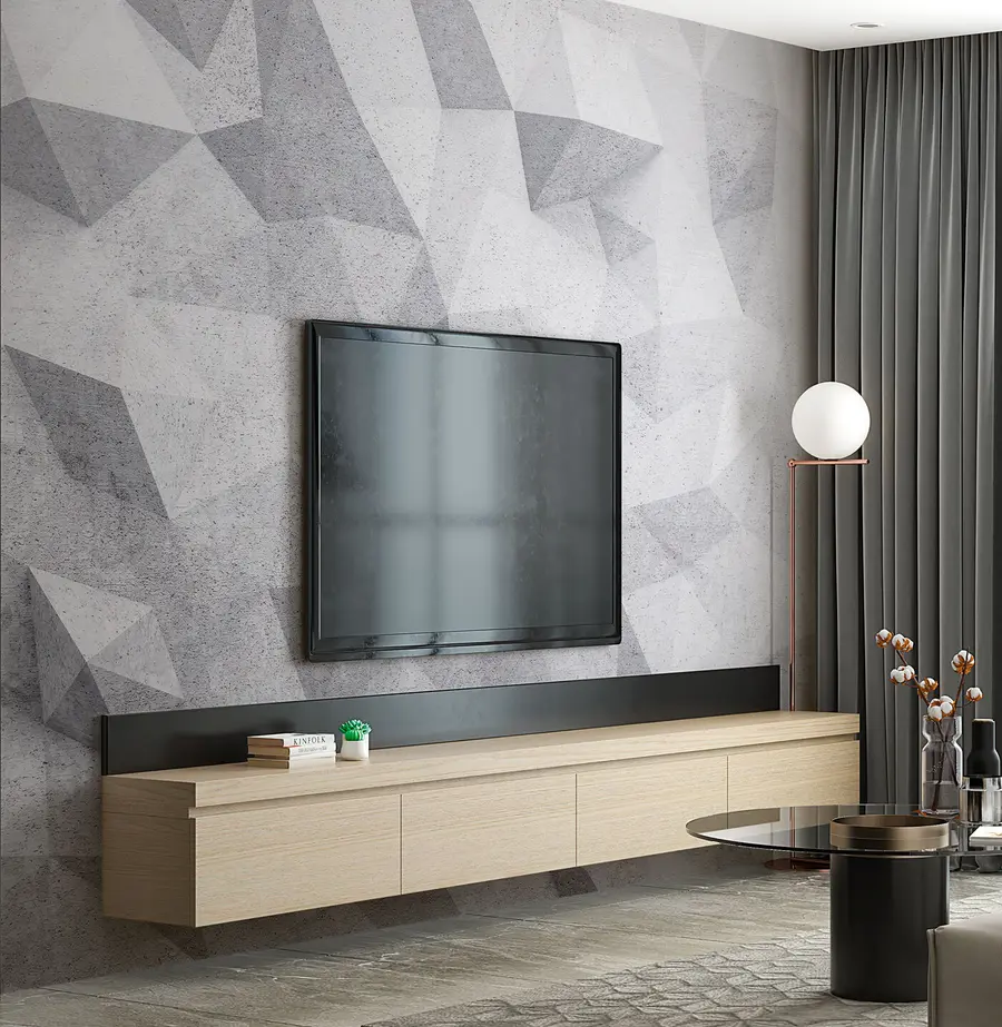 Fototapetai Abstraktūs 3D daugiakampiai grunge palėpėje u97336