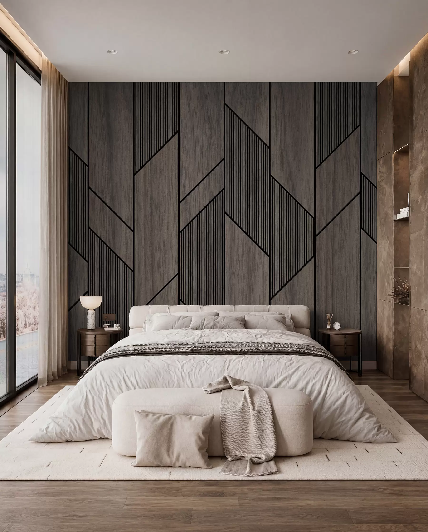 Fototapetai Geometrinės plokštės su medžio tekstūra u97427