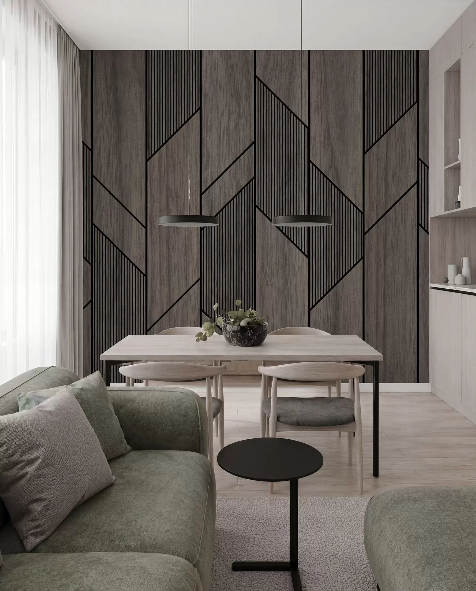 Fototapetai Geometrinės plokštės su medžio tekstūra u97427