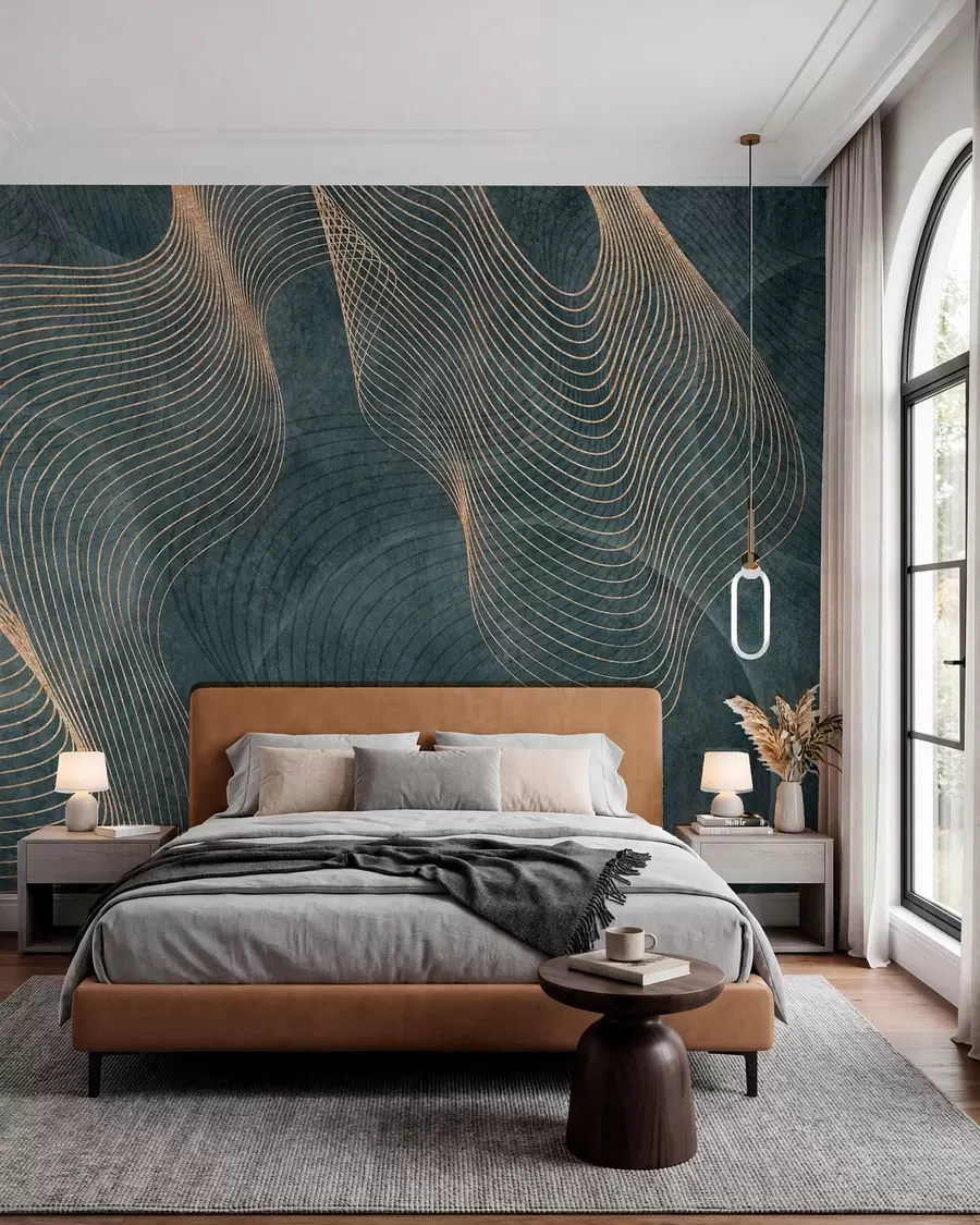 Fototapetai Žalios spalvos banguojančios linijos  u97469v1