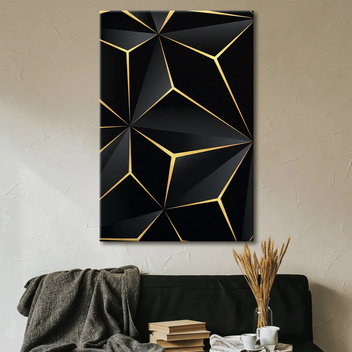Paveikslėlis Juoda geometrija su auksu s35865