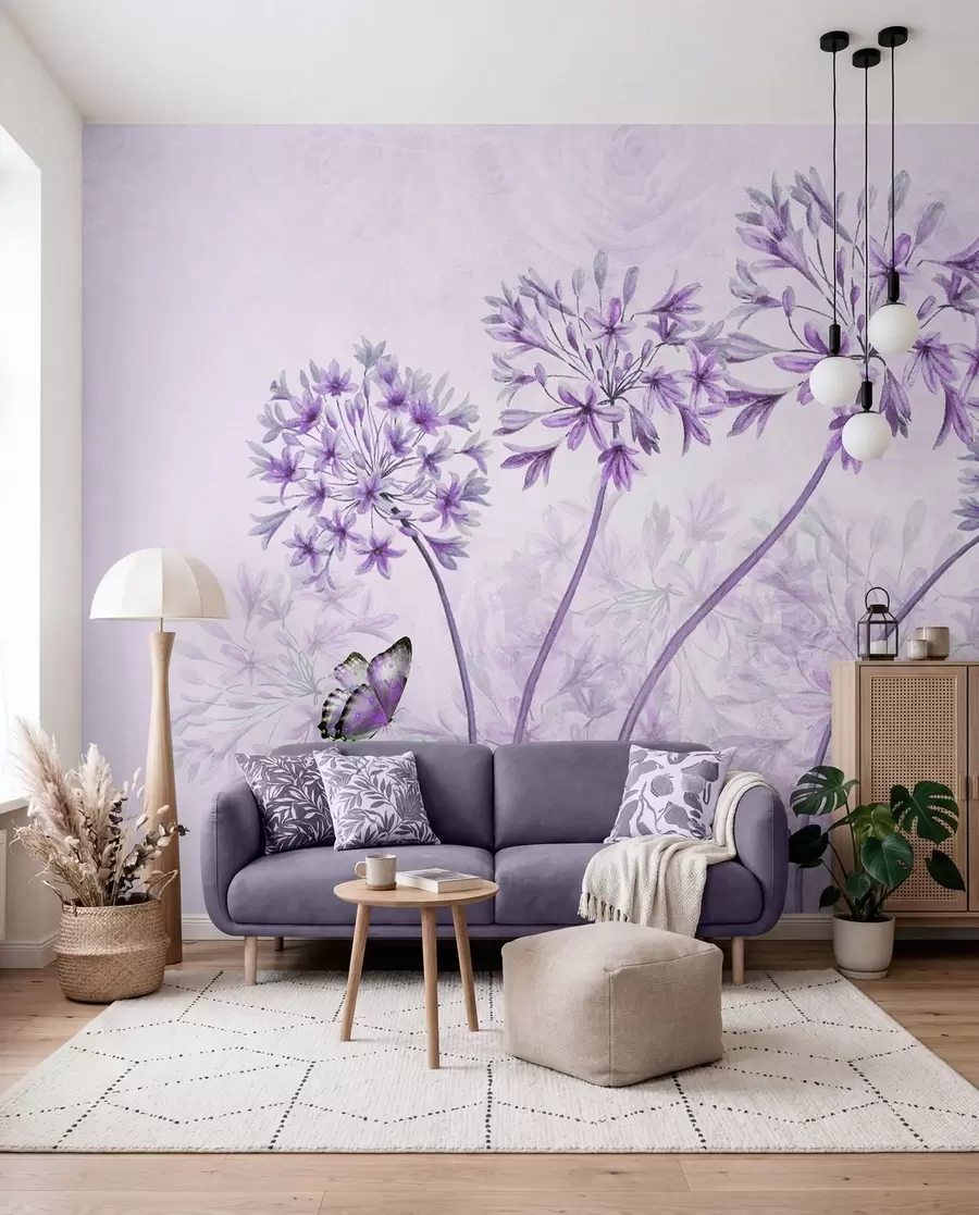 Fototapetai Augalas, gėlė ir mėlyna rožinės spalvos u35495v3