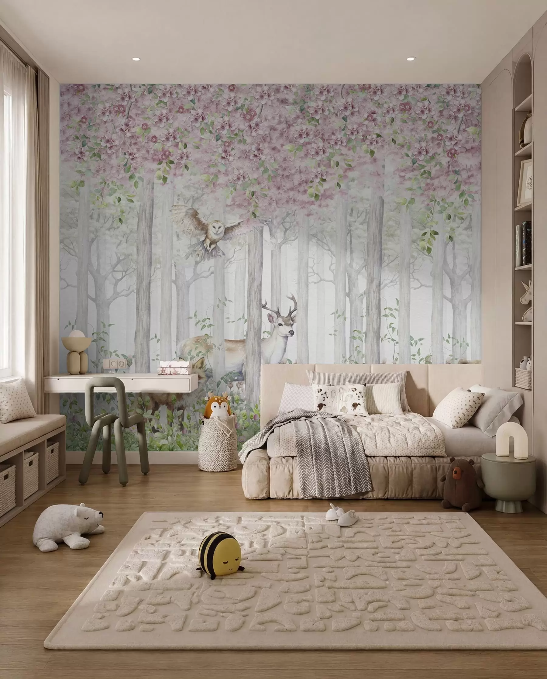 Fototapetai Žydintis miškas migloje u97614