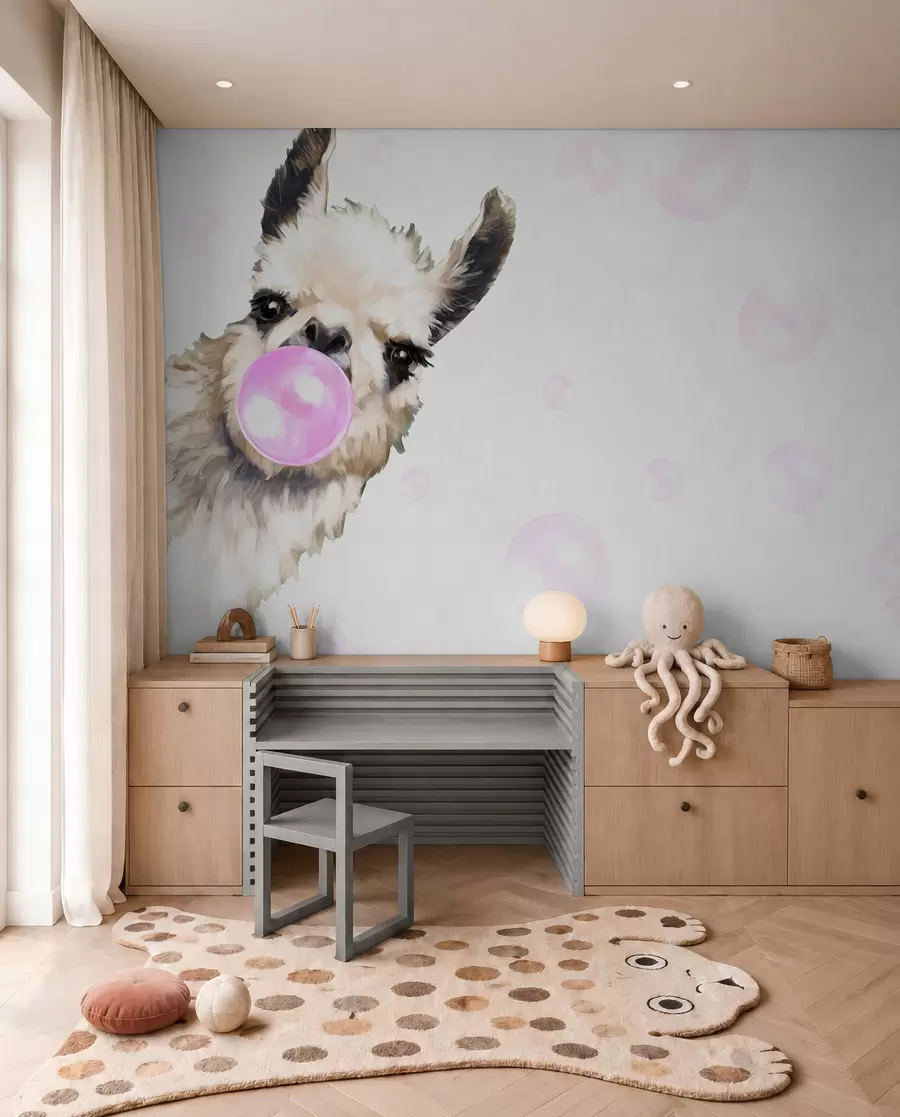 Fototapetai Lama su gumos burbulu u98952