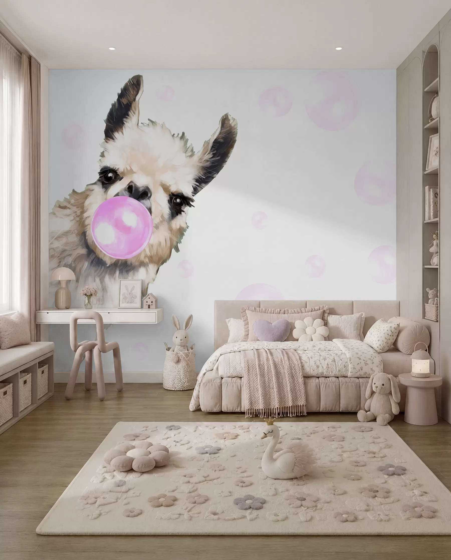 Fototapetai Lama su gumos burbulu u98952