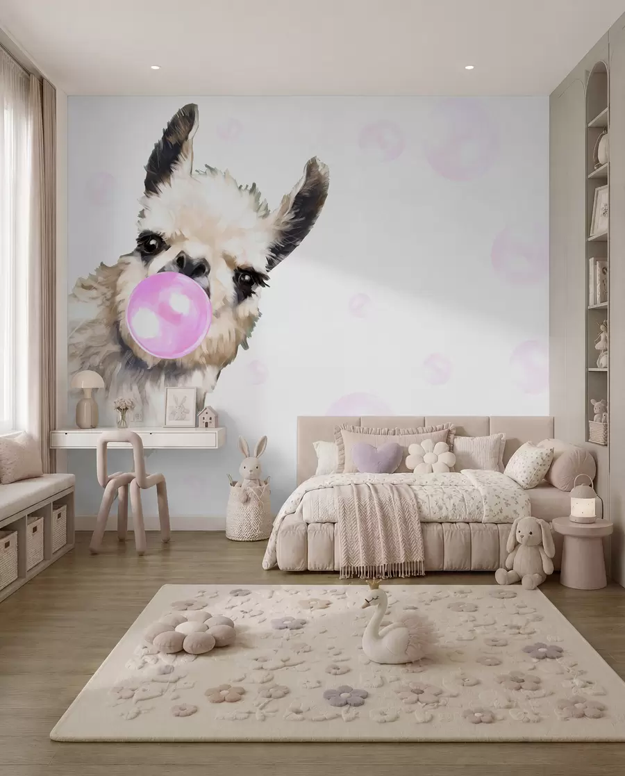 Fototapetai Lama su gumos burbulu u98952