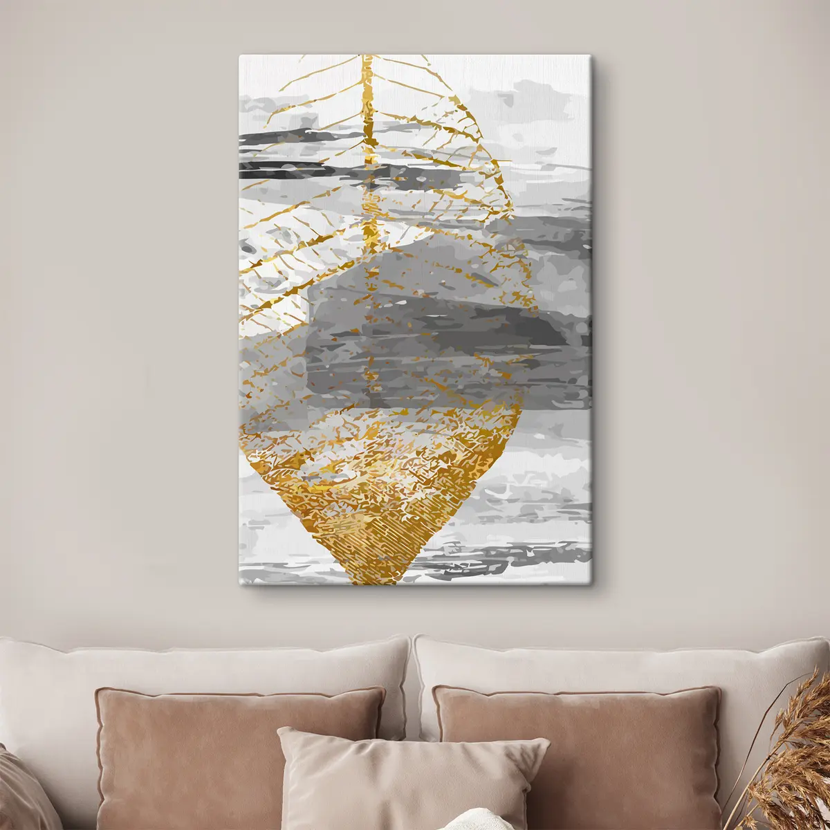 Paveikslėlis Meninis lapų dizainas neutraliomis spalvomis s36483