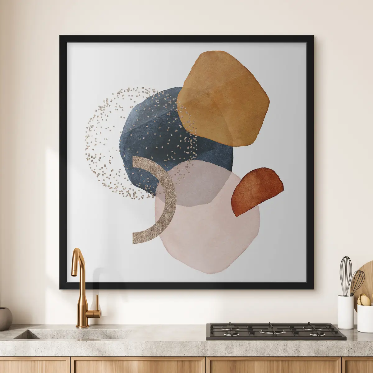 Plakatas Šiltų spalvų abstrakčios formos f35955