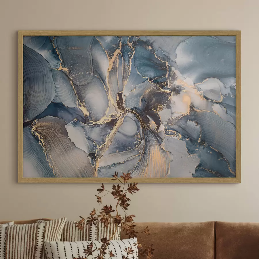 Fototapetai Elegantiški mėlynos ir smėlio spalvos sūkuriai f36042