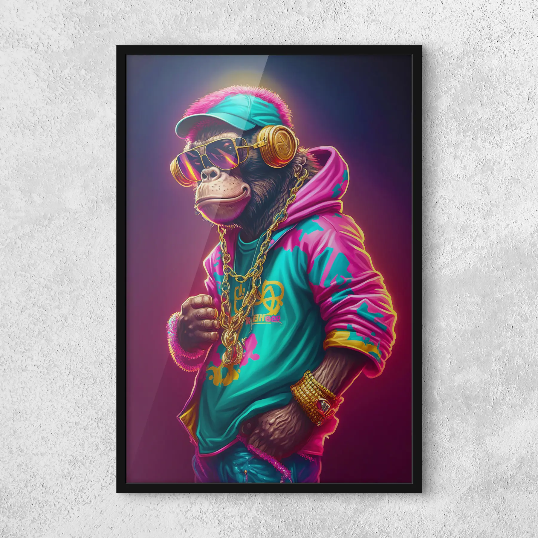 Fototapetai Stilingas primatas ryškiais drabužiais f34891