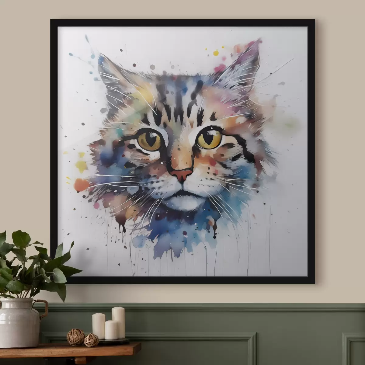 Plakatas Akvarelės stiliaus katė f32314