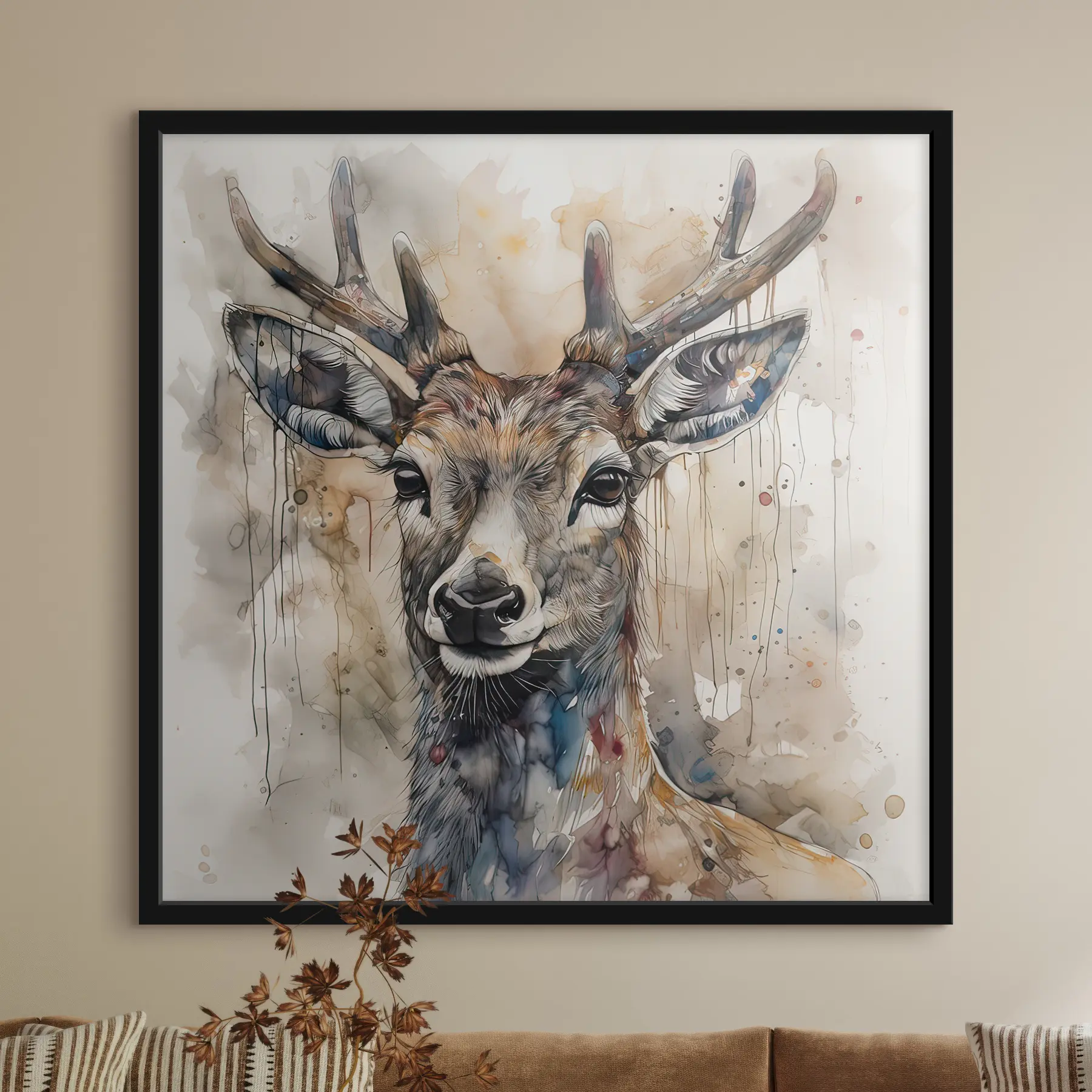 Fototapetai Akvarelės stiliaus elnias f32300