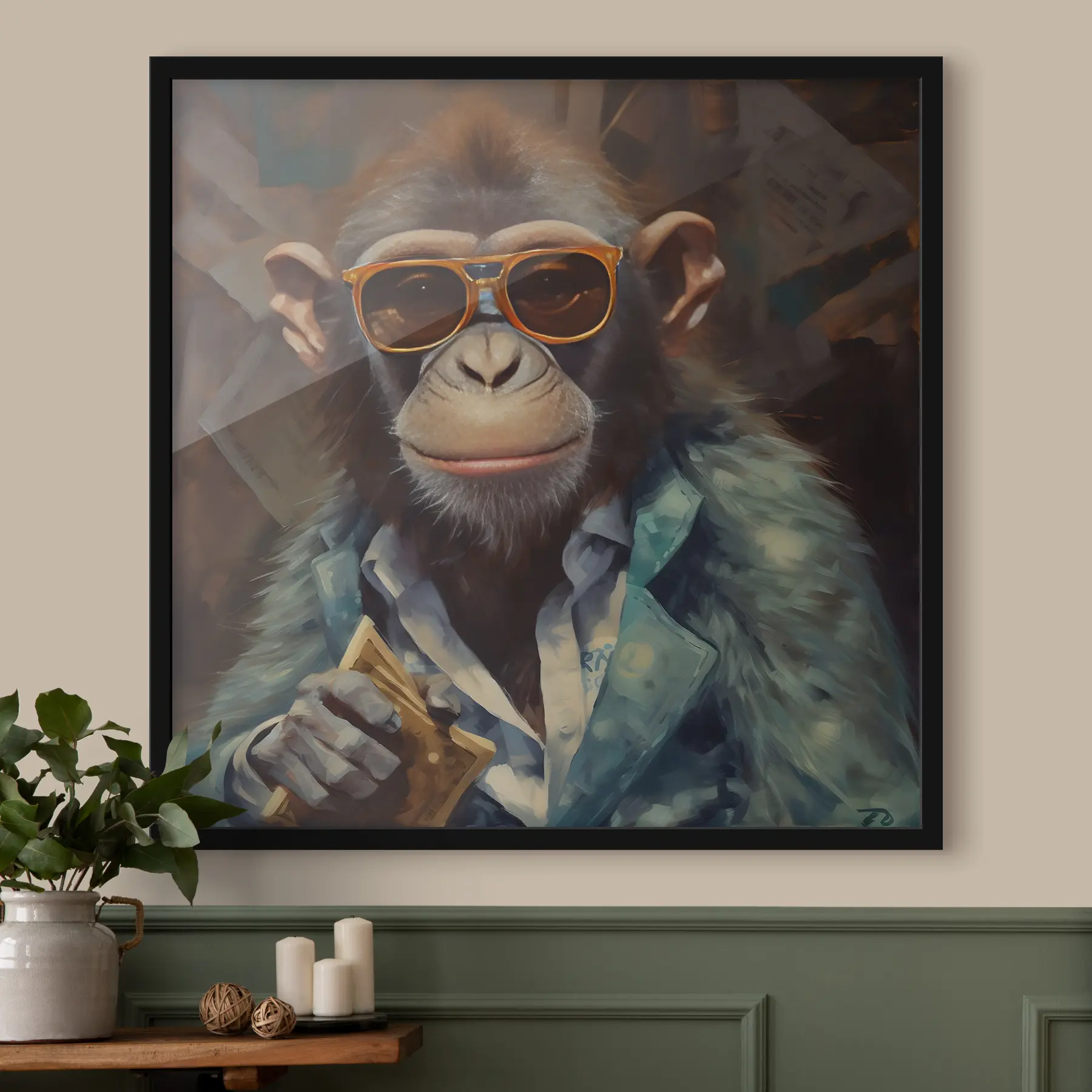 Fototapetai Beždžionė su pinigine f32172