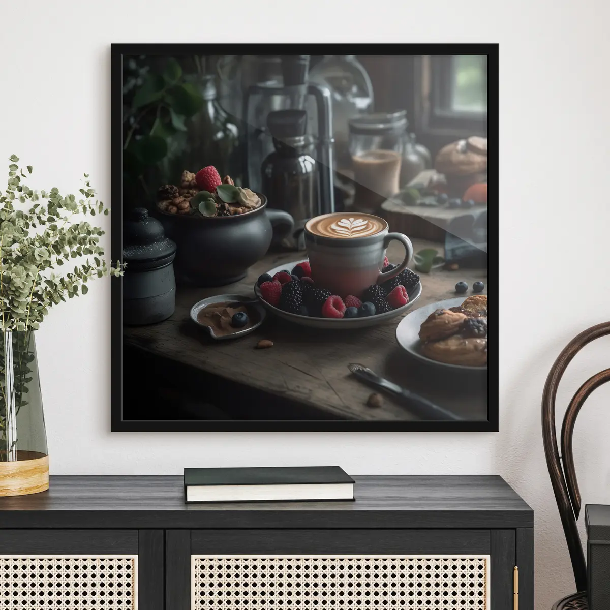 Plakatas Jaukus rytas su kava ir uogomis f32154
