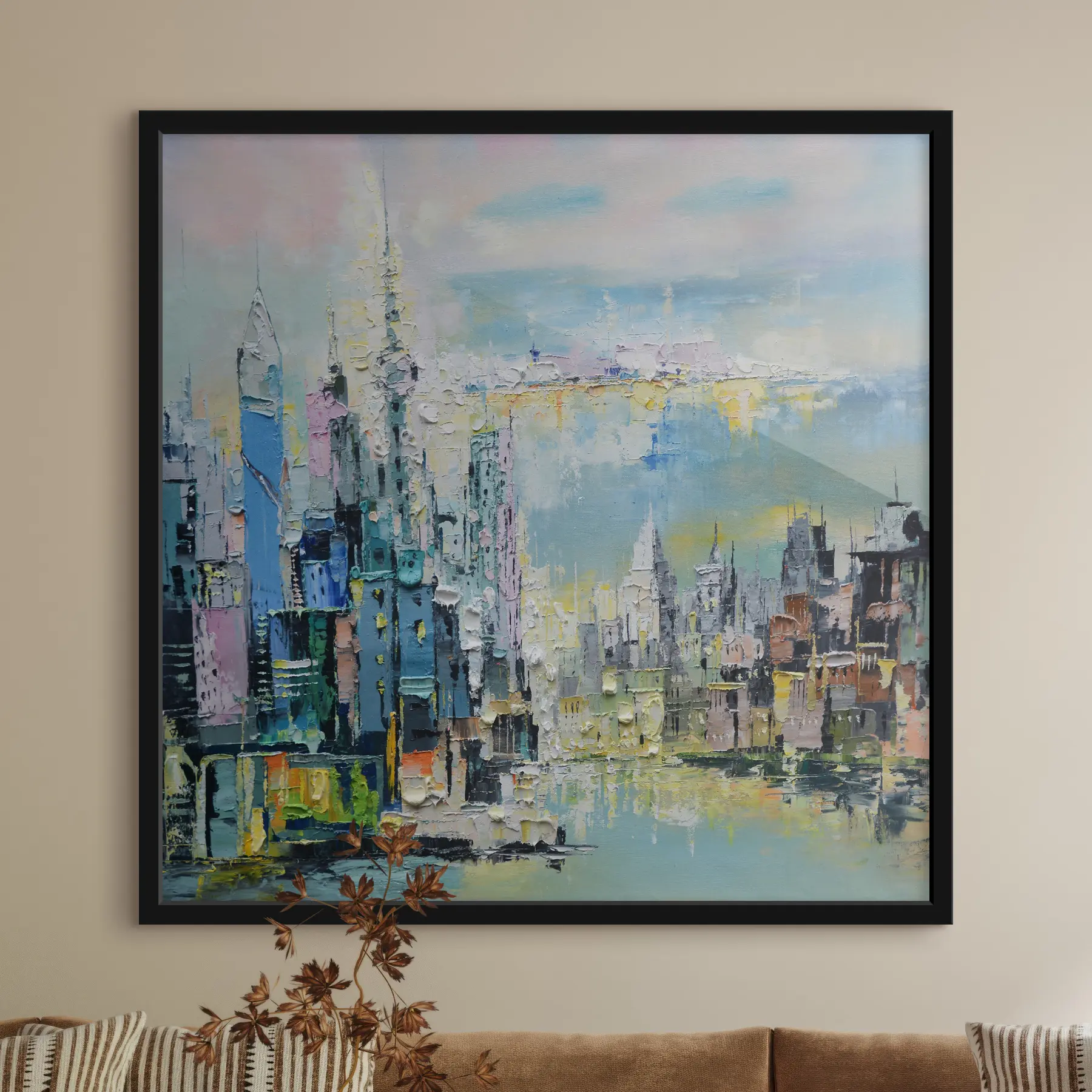 Fototapetai Spalvingas miesto peizažas po svajingu dangumi f02116