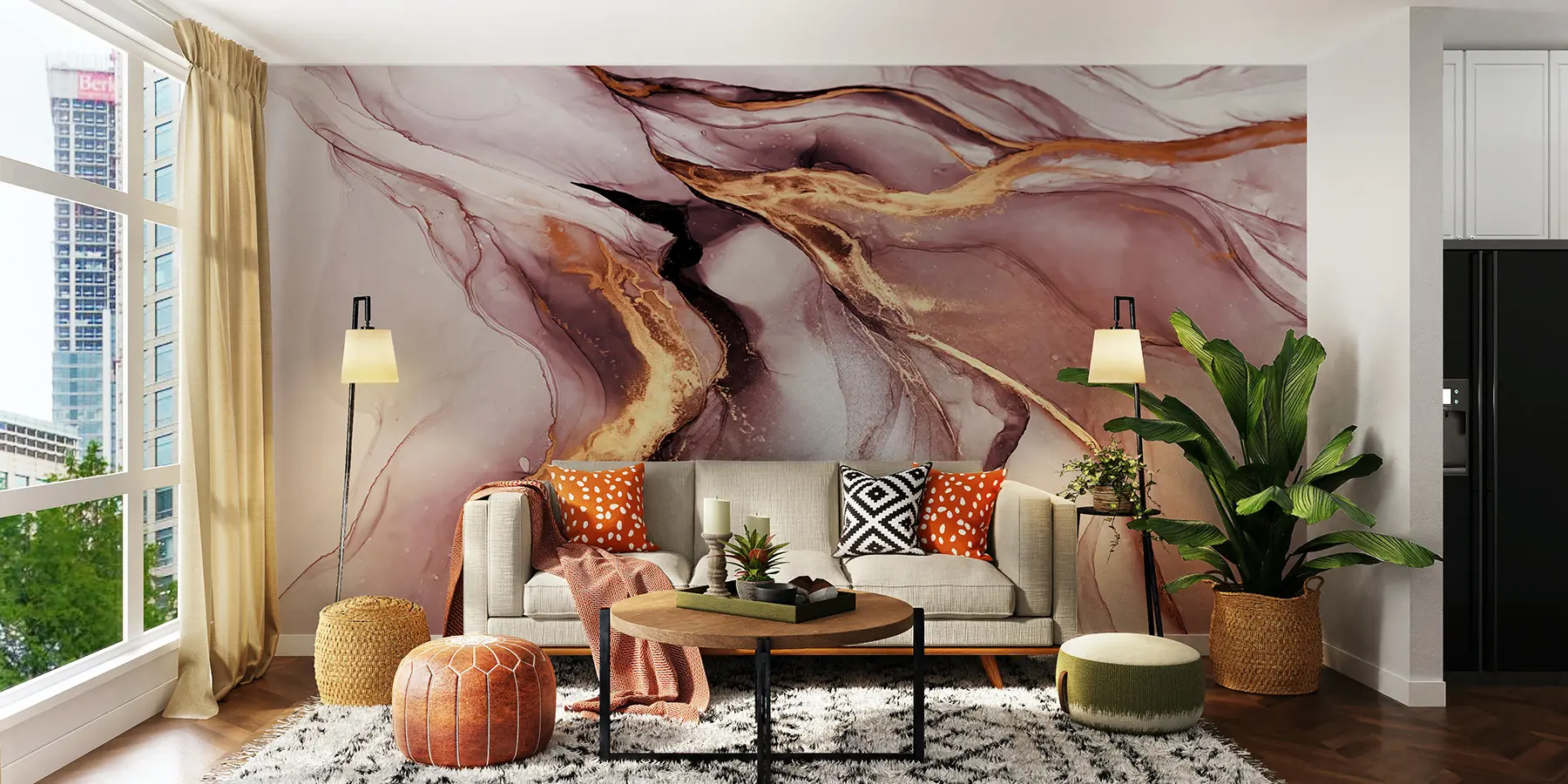 Fototapetai Rožinis marmuras u18250v1