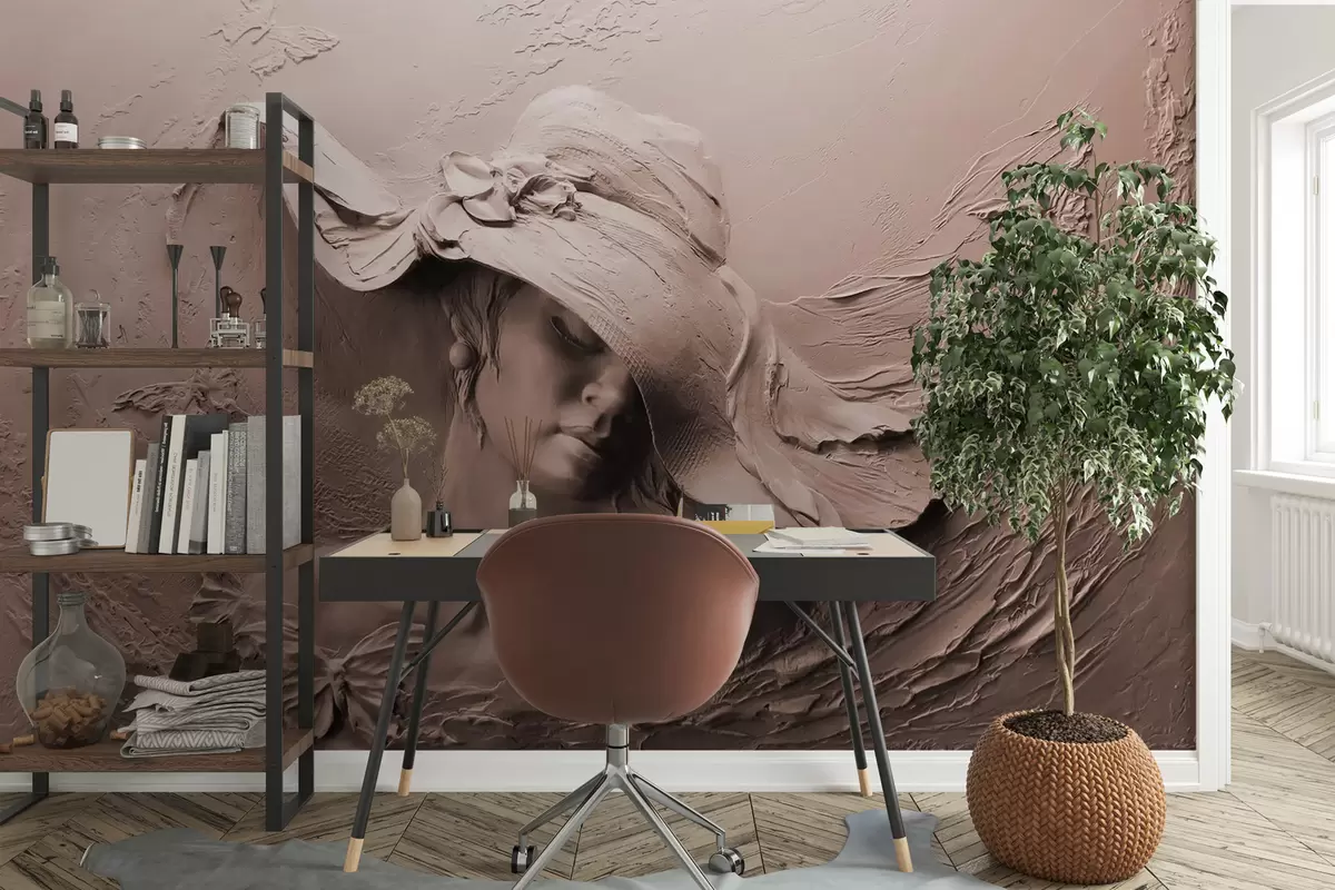 Fototapetai Moteris su skrybėle 3D u62592v1