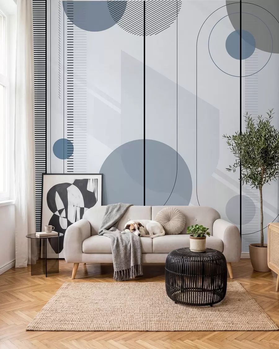 Fototapetai Mėlyni apskritimai ant siūlų u95379v1