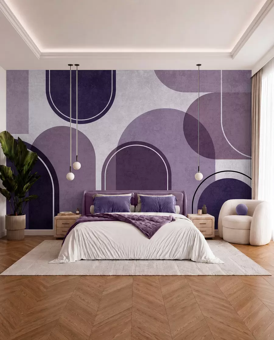 Fototapetai Violetinės spalvos geometrinės arkos u99095v4