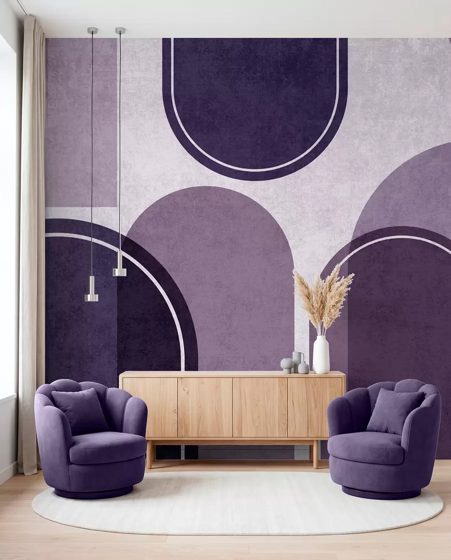 Fototapetai Violetinės spalvos geometrinės arkos u99095v4