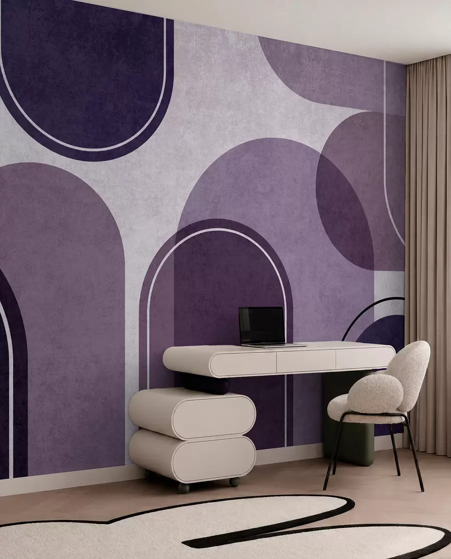 Fototapetai Violetinės spalvos geometrinės arkos u99095v4