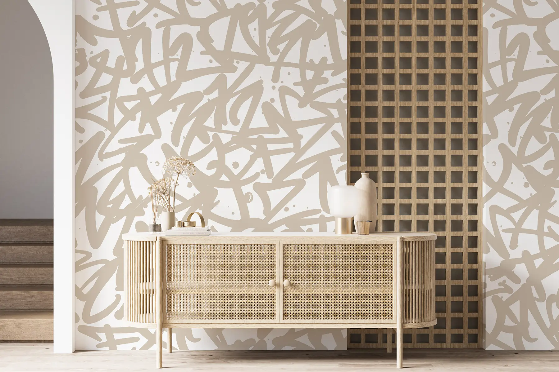 Fototapetai Graffiti emocijos: smėlio spalvos u99087v1