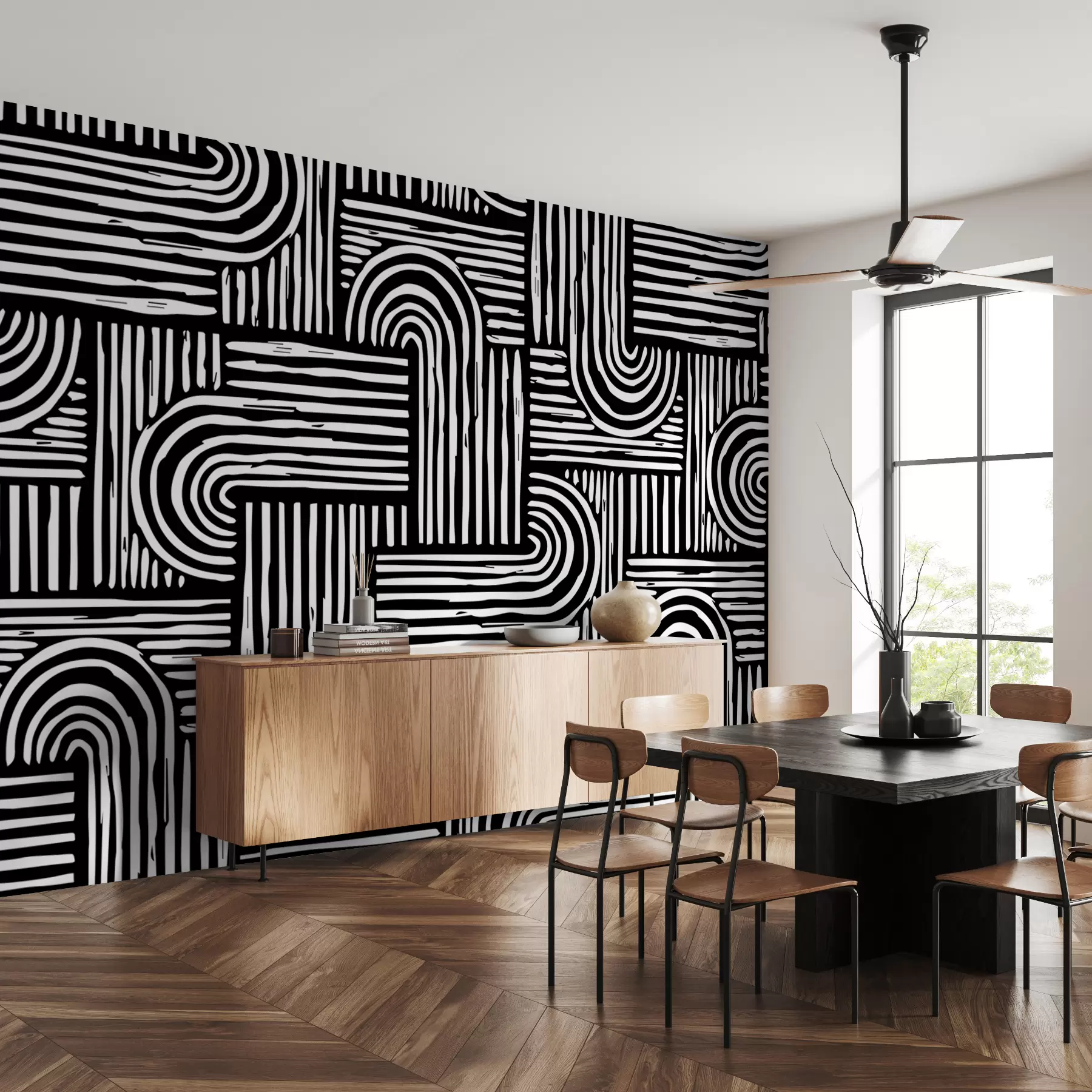 Fototapetai Juodi nesibaigiančių takų raštai u99089v4