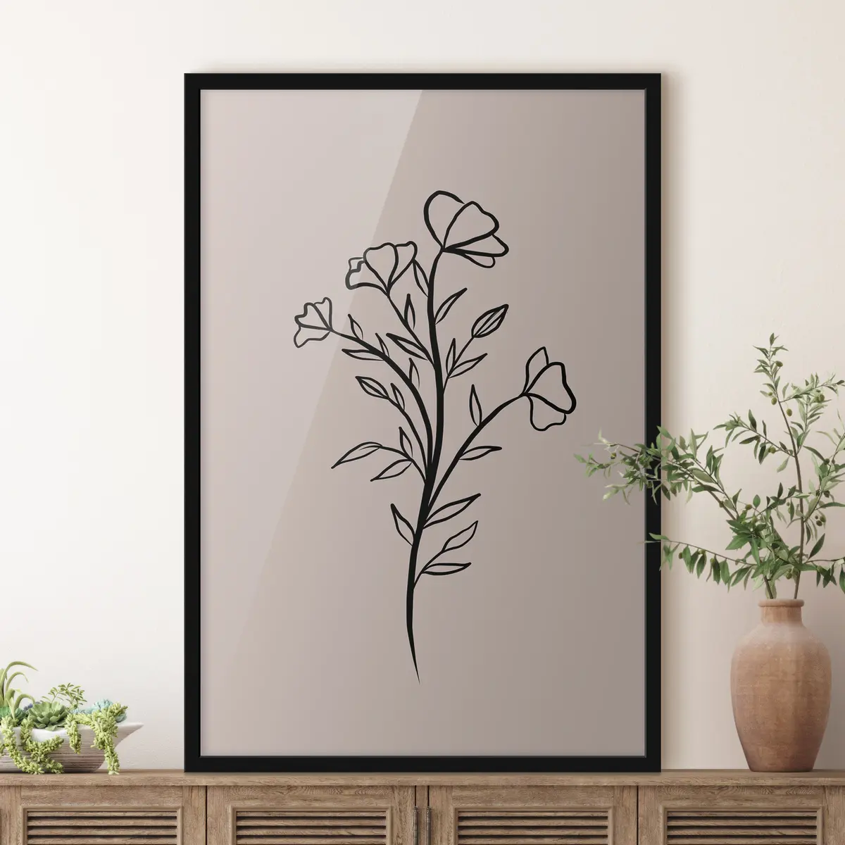 Plakatas Elegantiškas gėlių linijų dizainas f36715