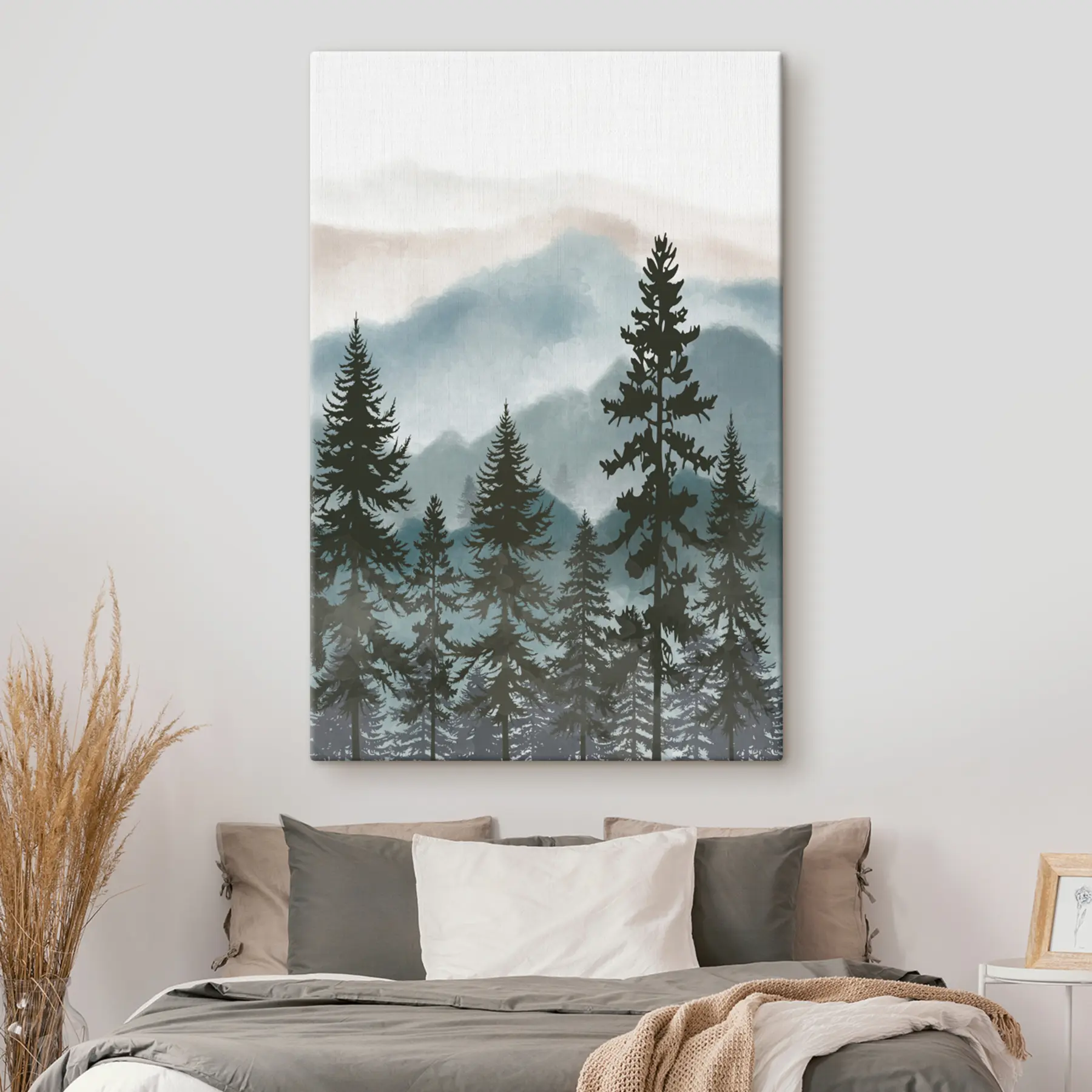 Paveikslėlis Rūko apgaubti kalnai ir pušų siluetai s37017