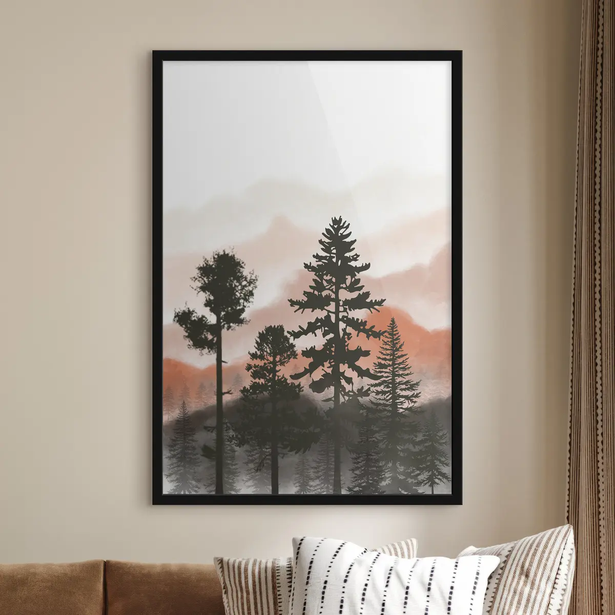 Plakatas Medžių siluetai švelnaus dangaus fone f36605v2