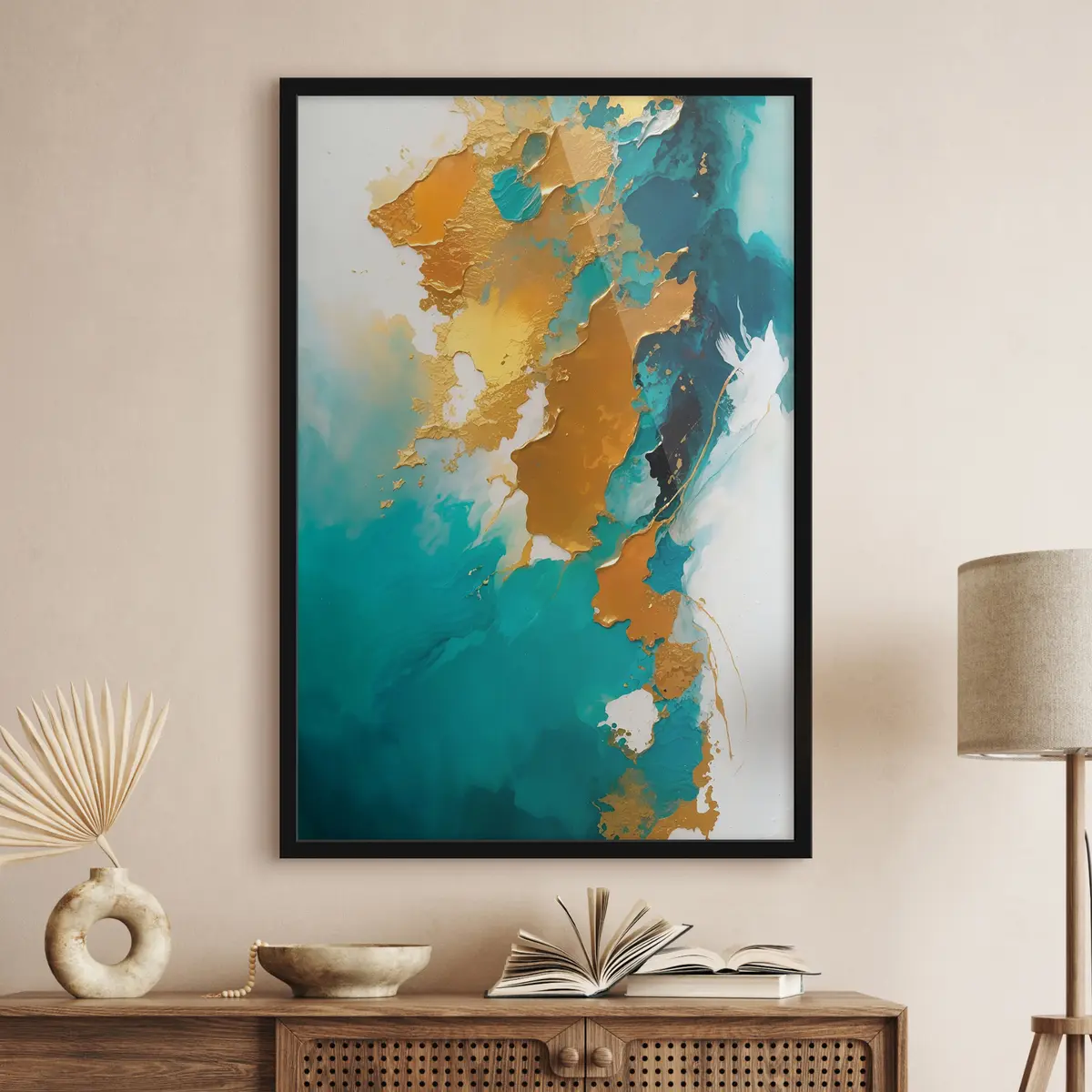 Plakatas Ir mėlynos spalvos ant balto drobės f35823